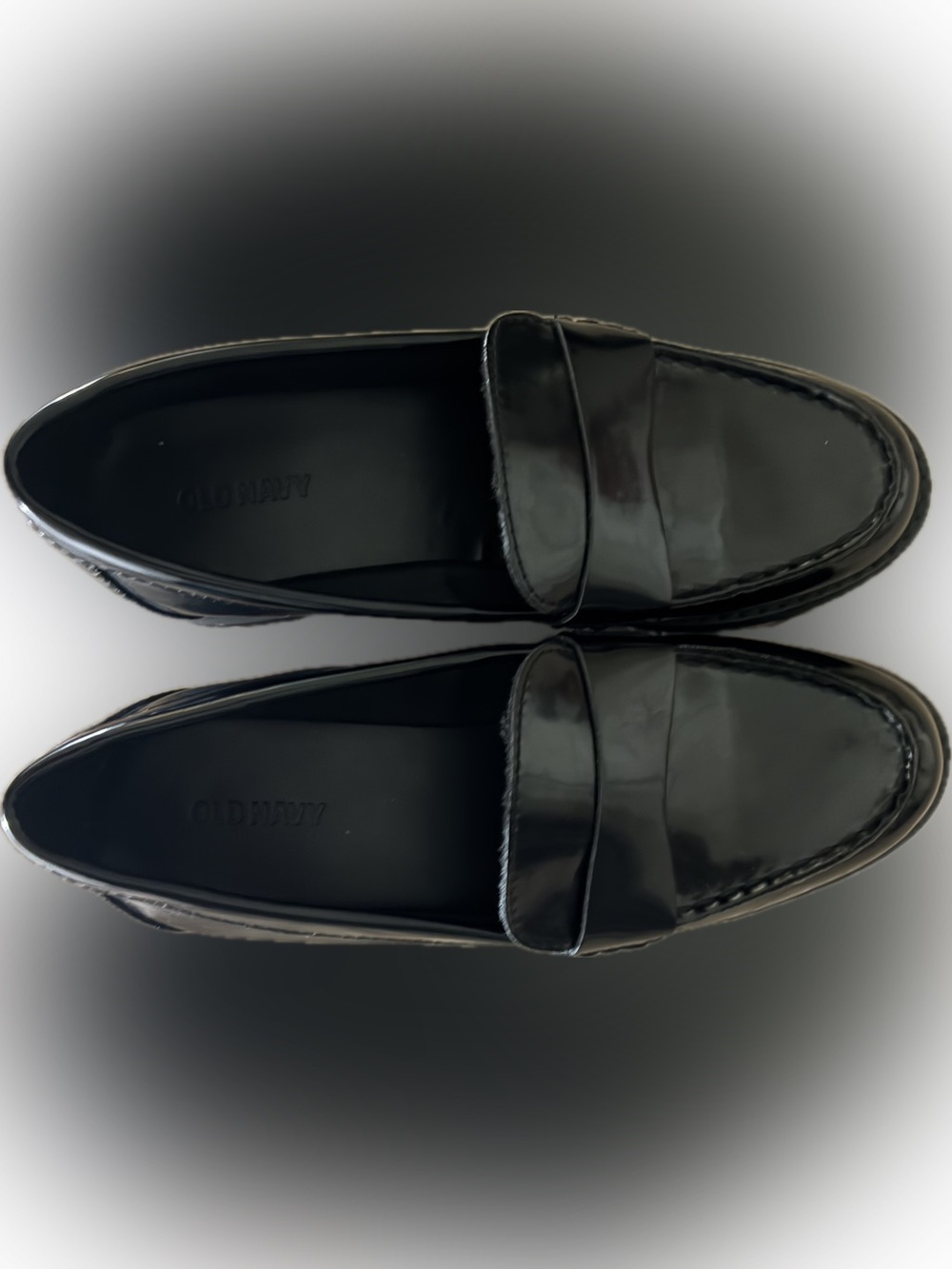 Old Navy Black Patent Penny Loafers